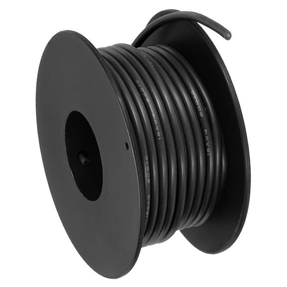 18 AWG Flexible Silicone Wire 9m/30ft, Tinned Copper Electrical Wire, Black