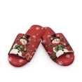 thumbnail image 2 of COEQINE Snowman Snowflake Red Womens Fluffy Slippers Washable Christmas Indoor Slides Y2K House Sandals Soft Open Toe Bedroom Slippers Quiet Slip On House Slides for Her Ladies Mom, 36-37, 2 of 7
