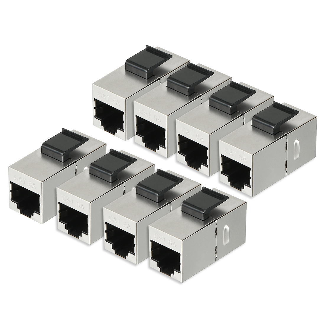 8 Packs CAT 6a Keystone Jacks, RJ45 Couplers Female to Female Straight