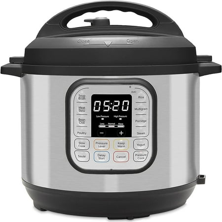 

Duo 7-in-1 Electric Pressure Cooker Slow Cooker Rice Cooker Steamer Sauté Yogurt Maker Warmer & Sterilizer Includes App With Over 800 Recipes Stainless Steel 3 Quart