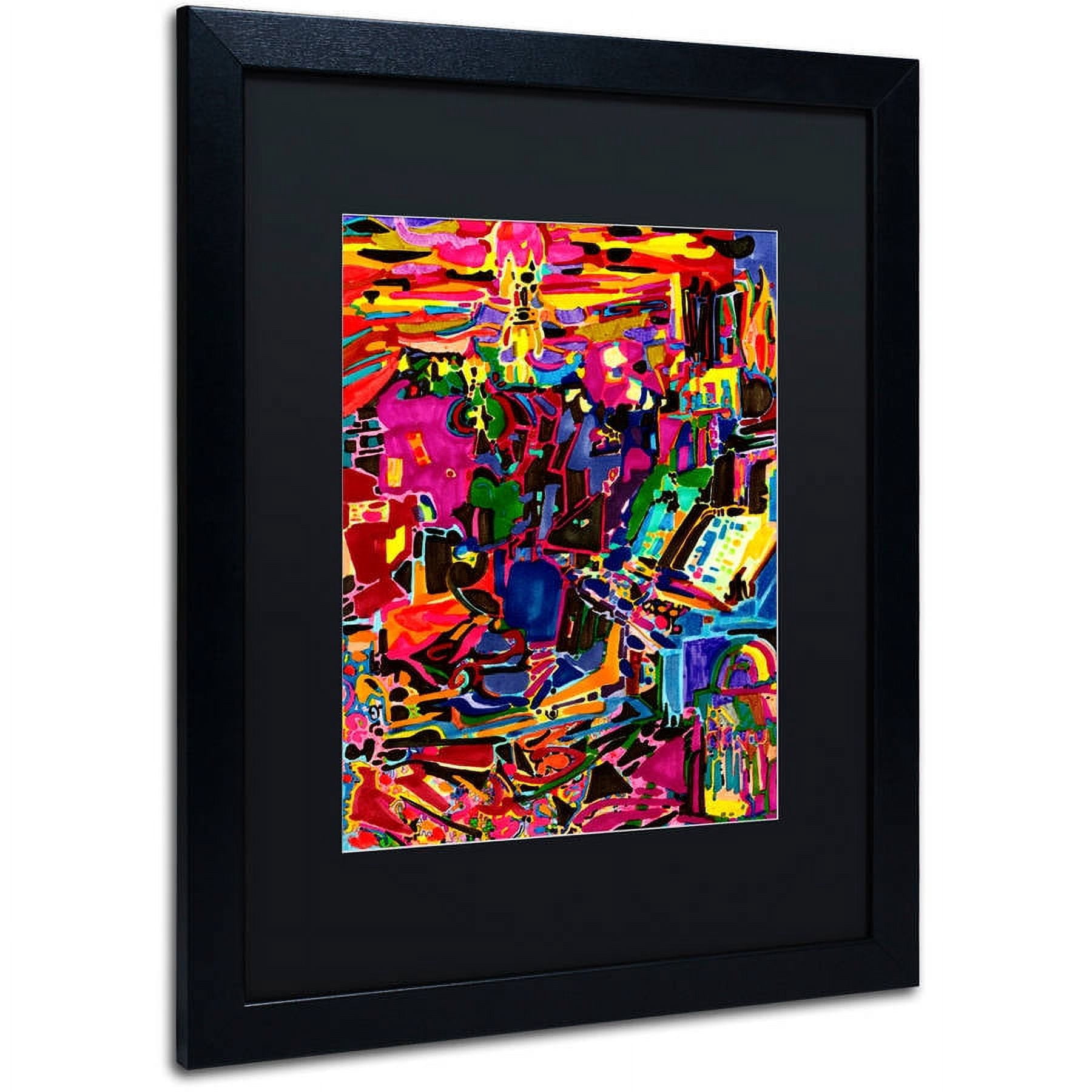 Trademark Fine Art "Fire In The Arcade" Canvas Art by Josh Byer, Black Matte, Black Frame