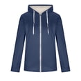 thumbnail image 3 of Mens Fleece Lined Jacket Zip up Hoodies Casual Long Sleeve Warm Sweatshirts Fall Winter Soft Cozy Coats with Pocket New Light Weight Jackets Mens Plus Size Dark Blue XL, 3 of 6