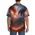 thumbnail image 3 of Pofeuu Fire Sky Dragon Print Mens Casual Short Sleeve Shirts Beach Summer Spread Collar Pocket Tops Men's Casual Short-sleeved Shirt-XX-Large, 3 of 5