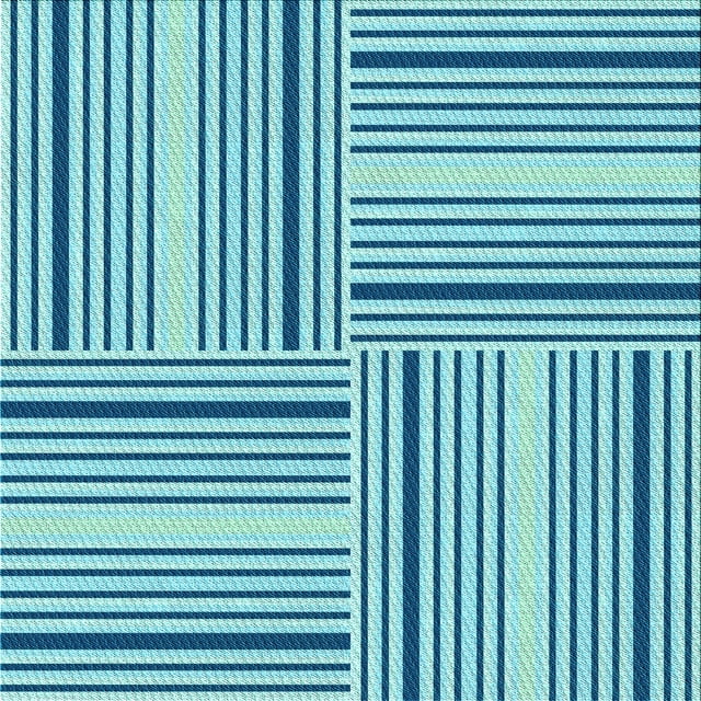 Ahgly Company Tapis d'Intérieur Lavable en Machine Carré Transitionnel Bleu Marine Vif, 7 Pieds Carré
