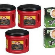 Folgers Coffee, Combo 3-24.2oz Black Silk Coffee Canister & 2-50ct Stevia In The Raw