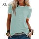 thumbnail image 1 of Blusa informal de manga corta con costuras en bloque de color para mujer, azul cielo, XL Inevent AP002400-04, 1 of 5