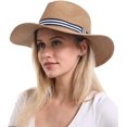 thumbnail image 2 of Unisex Straw Fedora Hat, Sun Hat, Beach Hat for Summer, 2 of 8