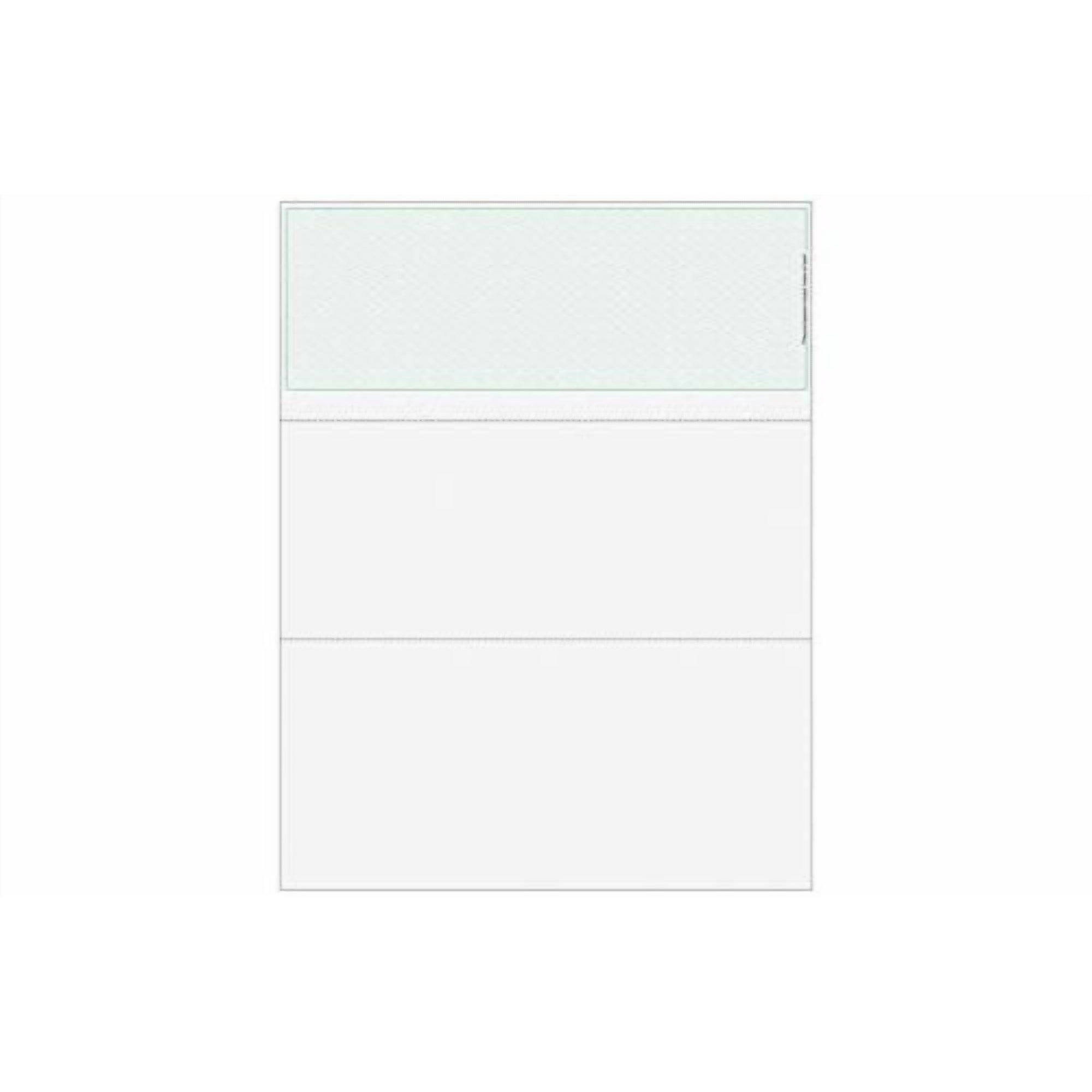 Classic Blank Top Check, Blank Computer Checks with Green Herringbone Background, 500/Pk