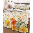 thumbnail image 3 of Quilts Twin Size, Beige Floral Spring Soft Comforter Bedding Set for Bed, Vintage Farmhouse Flowers Lightweight Quilted Bedspread with Pillow Cover(2 Pieces) for All Season, 68x86 Inch, 3 of 6