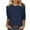 Navy, variant on Patlollav Plus Size Womens Tops Fashion Solid Loose T-Shirt Mid-Length 3/4 Sleeve Blouse