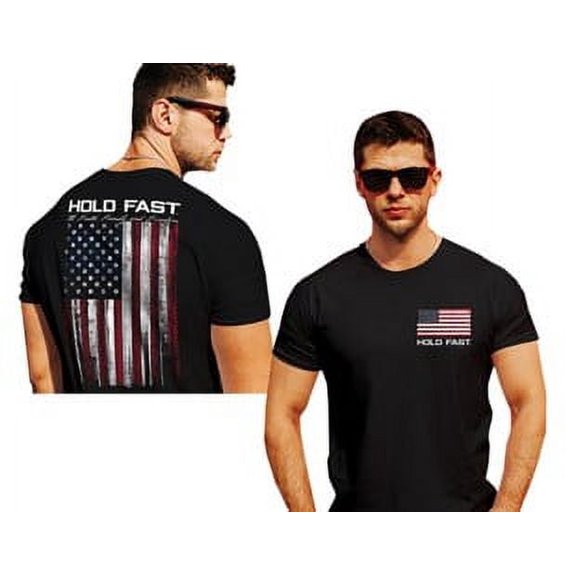 Hold Fast Men's Live Free Eagle Graphic Short Sleeve T-Shirt Black XX-Large US