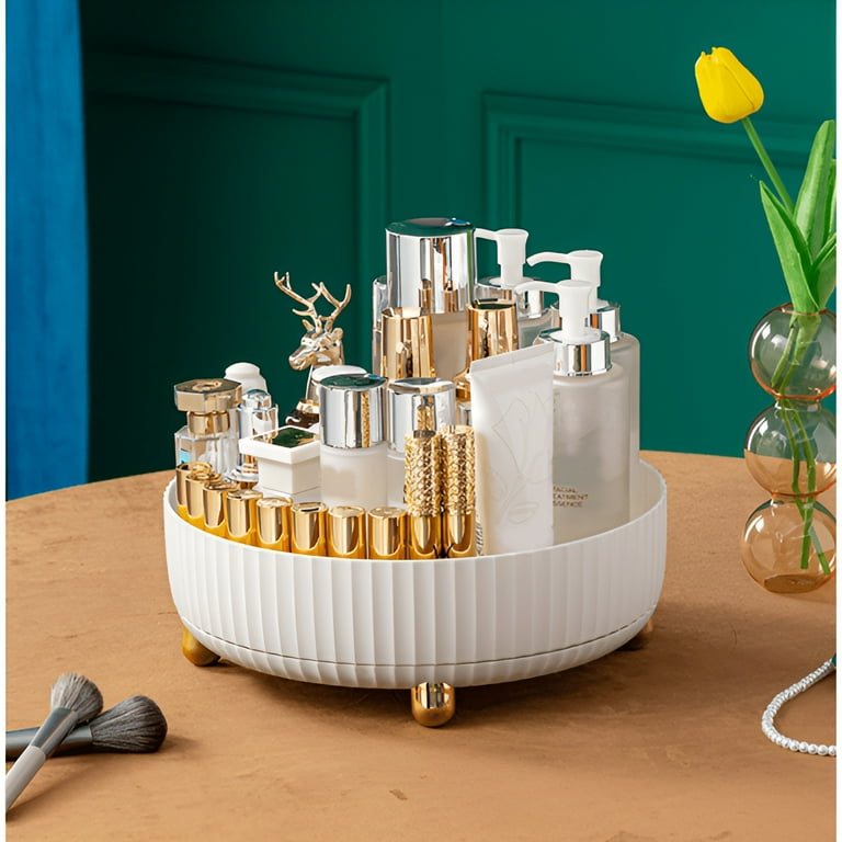 Lazy Susan Organiseur De Maquillage Rotatif à 360 Degrés Grande Capacité 25,4 Cm Pour Comptoir De Salle De Bain Ou Coiffeuse