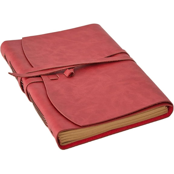 Leather Journal for Women - Genuine Leather Journals for Writing 8x10 Inches Vintage Journal For Men and Women, Artist,Travel Journal,Red