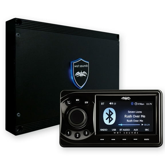 Wet Sounds WS-MC1: Marine Media System with Full-Color LCD Display, Bluetooth, 4-Zone Control