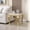 Gold-White, variant on 3-Piece Faux Marble Coffee and End Table Set, Modern Faux Marble Top with Silver Stainless Steel S-Shaped Legs, for Living Room, Hallway, Bedroom