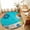 Blue, variant on Round Area Rugs 3.3Ft, Summer Pool Non-Slip Washable Circle Rugs Carpet, Tropical Botanical Swimming Ring Indoor Outdoor Rug Floor Mats Throw Runner for Bedroom Living Room Bathroom