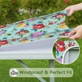 thumbnail image 6 of Pioneer Flower Floral Print Pattern Square Fitted Tablecloth with Elastic Edge,Square Table Cover,Washable Elastic Table Cover for Home Kitchen Party Decor 34"x34", 6 of 6
