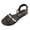 Black, variant on Modisza Women's Flat Sandals Open Toes Buckles Ankle Strap Slide Shoes Non Slip Summer Comfortable Dressy Sandal for Outdoor Black 9