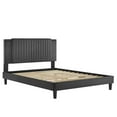 thumbnail image 5 of Modway Zahra Channel Tufted Performance Velvet Twin Platform Bed in Charcoal, 5 of 8