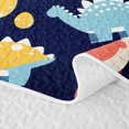 thumbnail image 5 of Feelyou Egg Dinosaur Quilt King for Boys Girls, Ancient Wildlife King Coverlet Set, Navy, 3-Piece, 5 of 7