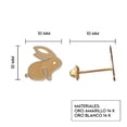 thumbnail image 3 of Aretes de oro 14k GIALLO Broquel GIALLO COLLECTION Conejos de oro amarillo con oro blanco, 3 of 5