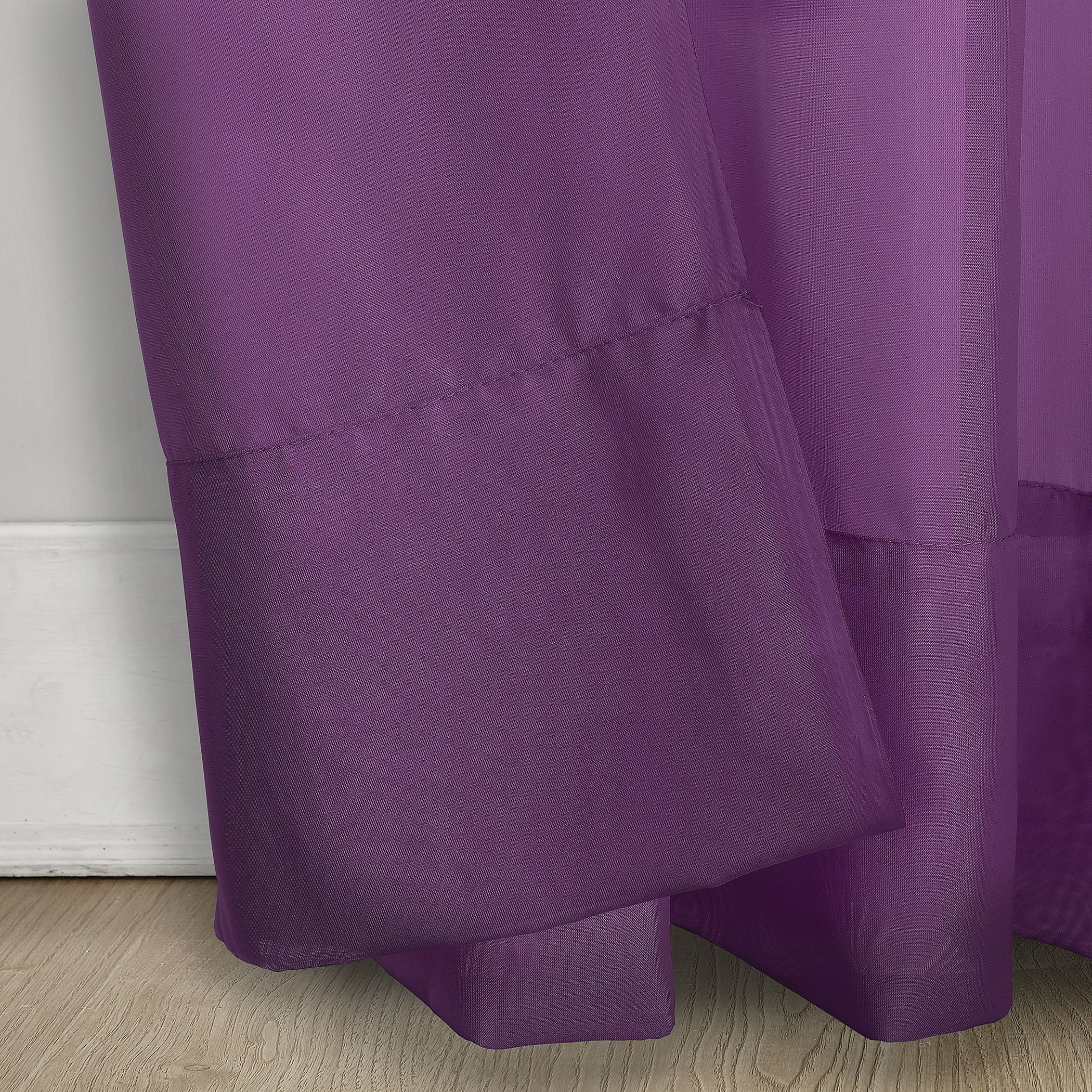No. 918 Siren Voile Sheer Rod Pocket Curtain Panel, 59"x84", Purple