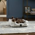 thumbnail image 3 of NICOLE MILLER NEW YORK PET Mod Damask Plushy Bolster Pet Bed, Cozy & Calming, Water Repellent, Non-Slip Bottom, 100% Machine Washable, Blue, Extra Small 19"x15"x6", 3 of 13