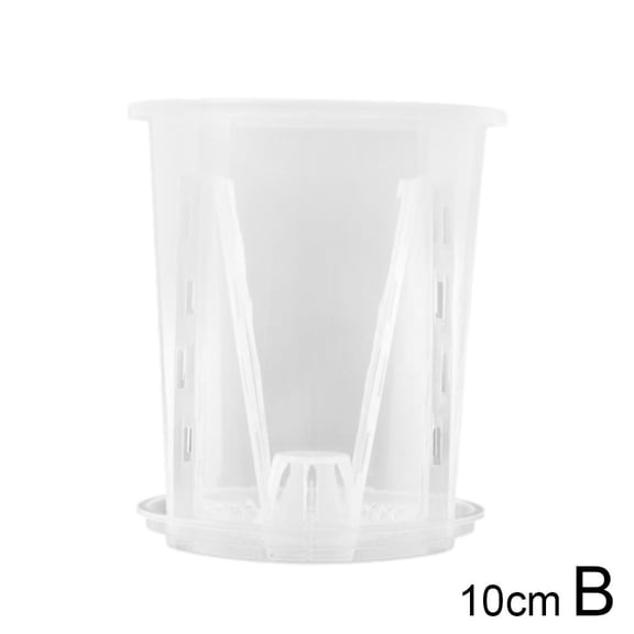 SXCRFKXH Clear Plastic Plant Pots, Clear Nursery Pots with Holes, Orchid Vase with Tray, Clear Nursery Pots for Indoor Gardenc