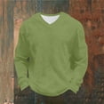 thumbnail image 6 of Mens Summer Night Thermal Long Sleeve V Neck Waffle Knit T-Shirts Pullover Tops Regular Fit Textured Shirt, Business Casual Breathable Solid Color Tee for Office Work, Big & Tall, 6 of 9