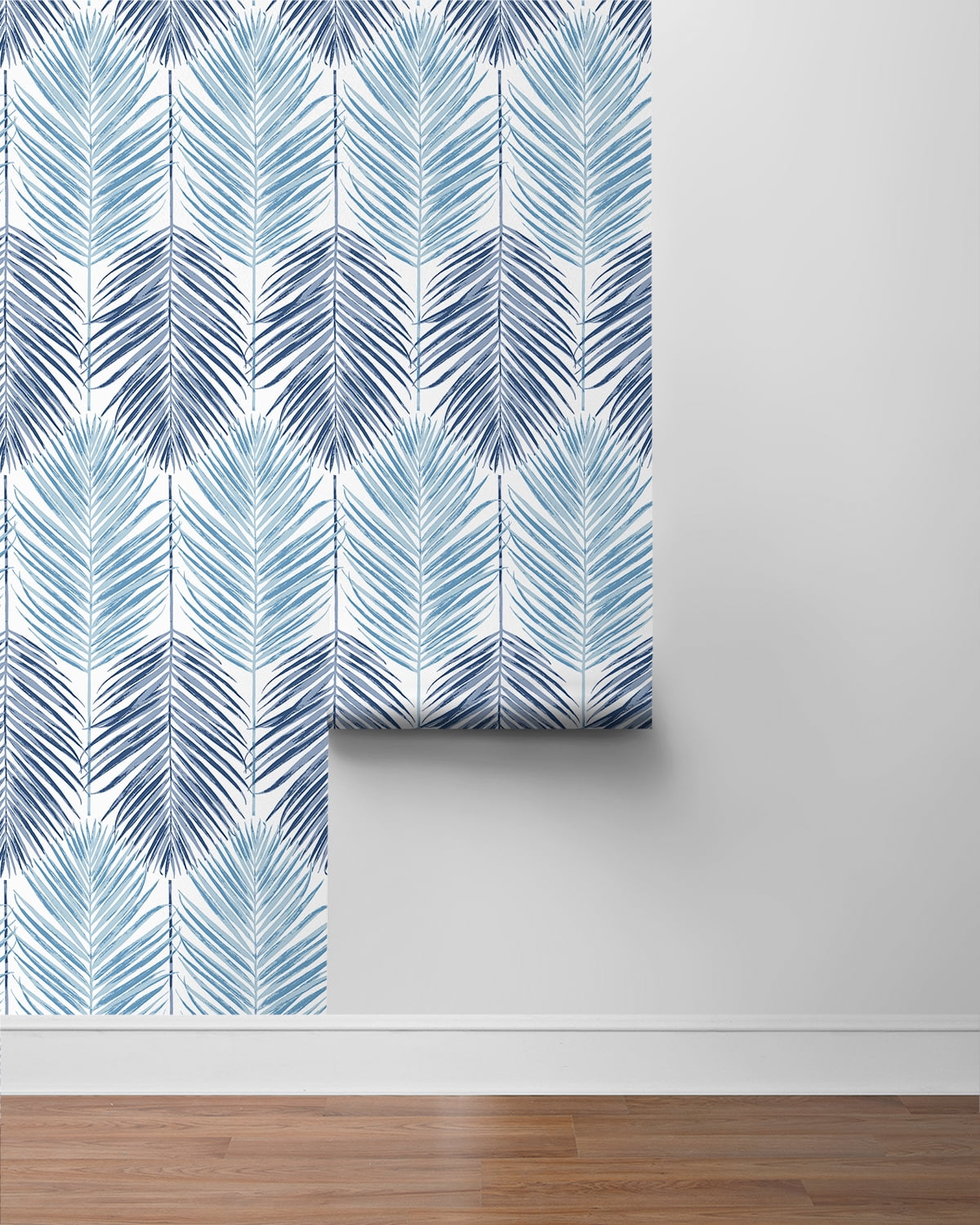 NextWall Blue Lagoon Two Toned Palm Peel and Stick Wallpaper