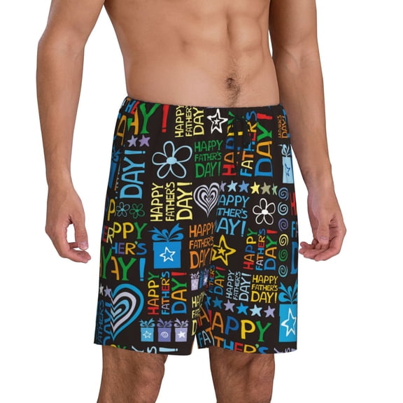 Mens Pajama Pants - Happy Father Day Sleep Shorts Mens Pajama Shorts, Comfy Pj Pants for Mens Lounge Shorts