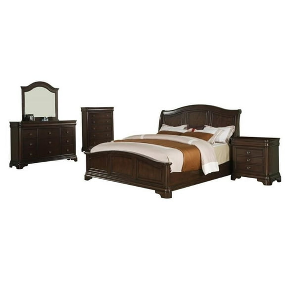 Bowery Hill 5 Piece King Bedroom Set in Cherry