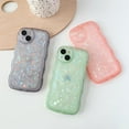 thumbnail image 2 of Glitter Shell Pattern Bling Sparkling Curly Wave Frame Clear Soft Compatible with iPhone Case (Grey,iPhone 13), 2 of 9