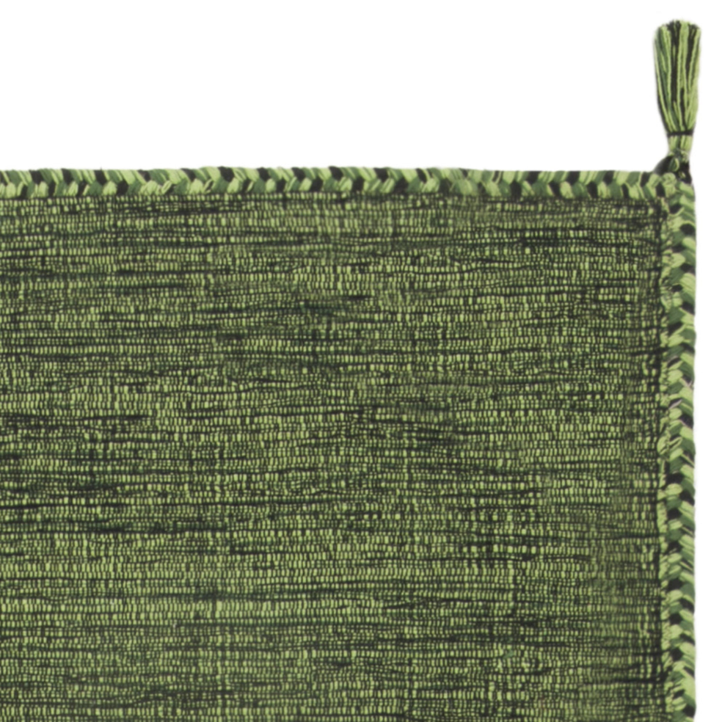 SAFAVIEH Montauk Bijar Jace Solid Soft Braided Cotton Area Rug, Green/Black, 3' x 5'