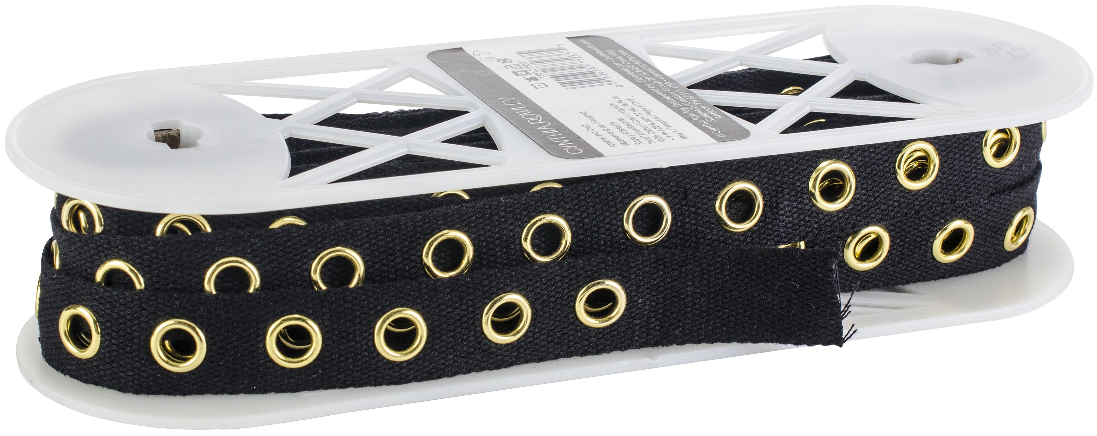 Simplicity Cotton Belt bing W/Grommets 1"X10ydBlack W/Silver