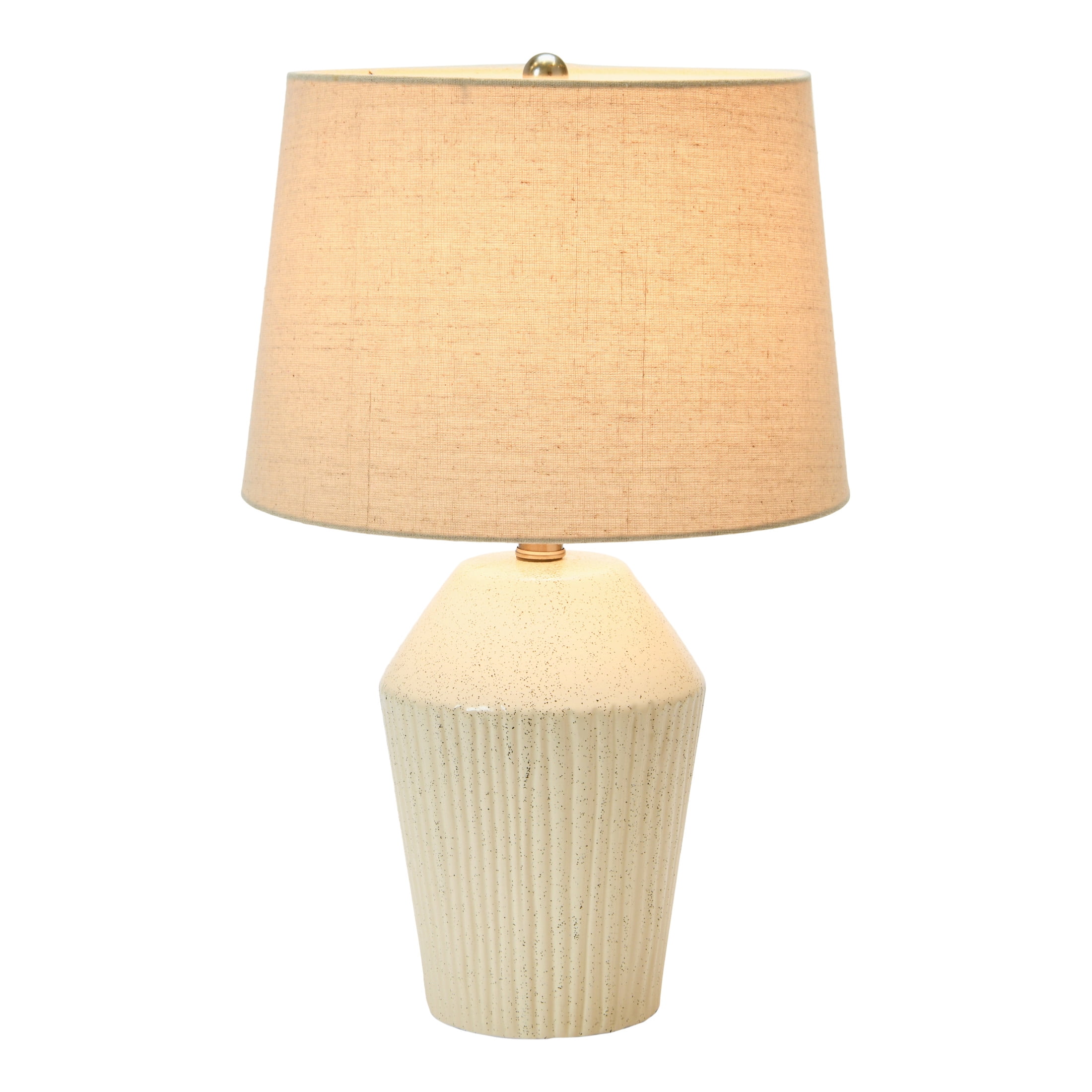 Creative Co-Op 13" Round Stoneware Desk Lamp