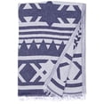 thumbnail image 1 of Bersuse Serviette Turque Tissée à la Main en Coton 100 %, 39X71 Pouces, Bleu Foncé, 1 of 5