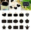 thumbnail image 2 of 50Pcs Small Chalkboard Signs with Clips Wood Blackboard with Pegs for Memos Note, 2 of 15