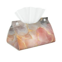 Salouo Abstract Marble Texture Pattern Long Tissue Box Cover Rectangular–Plus Size Tissue Box Holder Modern LeatheLarge Tissue Holder for Bathroom Car & Office Decor