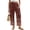 Red Tribal, variant on Red Tribal Womens Linen Pants Loose Fit Straight Leg Palazzo Pants with Pockets Dressy Casual Trousers Western Tribal Outfits, Size 2XL