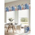 thumbnail image 6 of 2 Panels Navy Blue Coral Valance for Windows, Vintage Coastal Nautical Summer Beach Light Filtering Kitchen Curtains, Rod Pocket Window Treatment Curtain Valances for Living Room Bedroom, 42"x18", 6 of 9