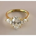 thumbnail image 3 of 3Ct Oval Cut Lab-Created Diamond Women's 3-Stone Engagement Ring 14K Yellow Gold Plated Silver, 3 of 5