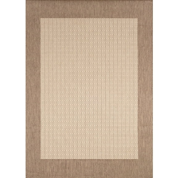 Couristan 2' x 3.5' Checkered Rectangular Area Throw Rug - Beige and Green