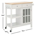 thumbnail image 5 of SAFAVIEH Locklyn 1 Door 2-Drawer 2-Shelf Kitchen Cart White / Natural, 5 of 7