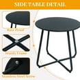 thumbnail image 2 of Hoffeorrad Outdoor Metal Side Table, 18-Inch Round & Weather-Resistant for Patio, Balcony, Garden or Indoor - Black, 2 of 6