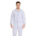 thumbnail image 3 of GLOBAL Men 100% Cotton Pajama Set For Men Lightweight Soft Nightwear Long Sleeves PJS With Pockets, 3 of 5