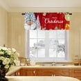 thumbnail image 3 of Christma Elf red Windows Valances Christmas Pine Tree Snowy Kitchen Short Curtain Valances with Rod Pocket Xmas Small Farmhouse Window Topper Decoration 52x18inch, 3 of 6