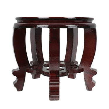 WRITWAA Stable Wood Carving Pedestal Brown Home Aquarium Display Stand