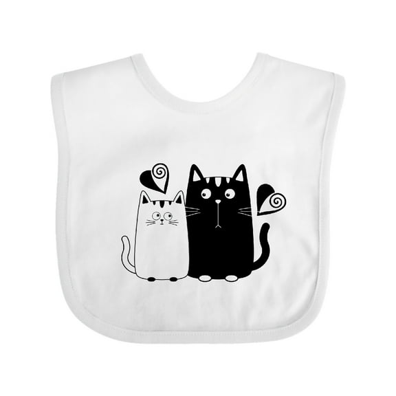 Inktastic Valentines Day Cat Couple Girls Baby Bib