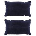 thumbnail image 1 of 2X Double-Sided Flocking Pillow Inflatable Portable Foldable Pillow for Camping/ Traveling/ Office Blue,2 x inflatable cushion,blue, 1 of 8